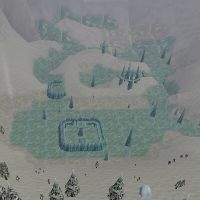 Frozen Valley with Ice Structures after the Curating Corruption event
