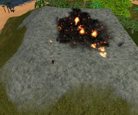 The small volcano with Small Magma Golems on the Golem Island