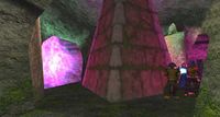 Players preparing to enter Bael'Zharon's crystal vault during Should the Stars Fall